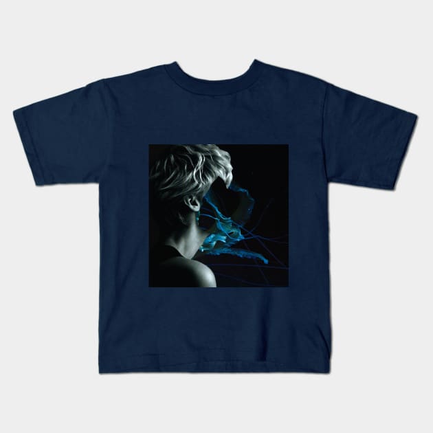 Blue Kids T-Shirt by anitaacollages